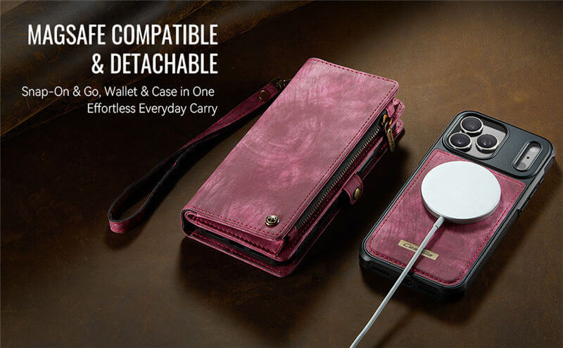 CaseMe iPhone 17 Pro Max 2-in-1 Magnetic RFID Wallet Case