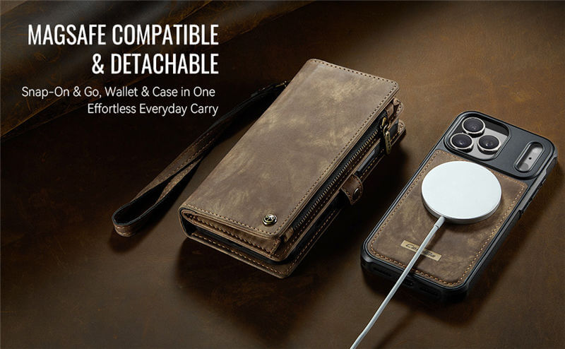 CaseMe iPhone 17 Pro 2-in-1 Magnetic RFID Wallet Case