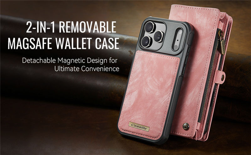 CaseMe iPhone 17 Pro 2-in-1 Magnetic RFID Wallet Case