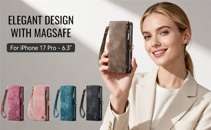 CaseMe iPhone 17 Pro 2-in-1 Magnetic RFID Wallet Case