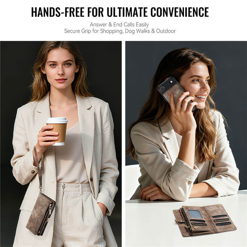 CaseMe iPhone Air 2-in-1 Magnetic Wallet Case with MagSafe Wireless Charging, RFID Blocking & Wrist Strap - Image 10