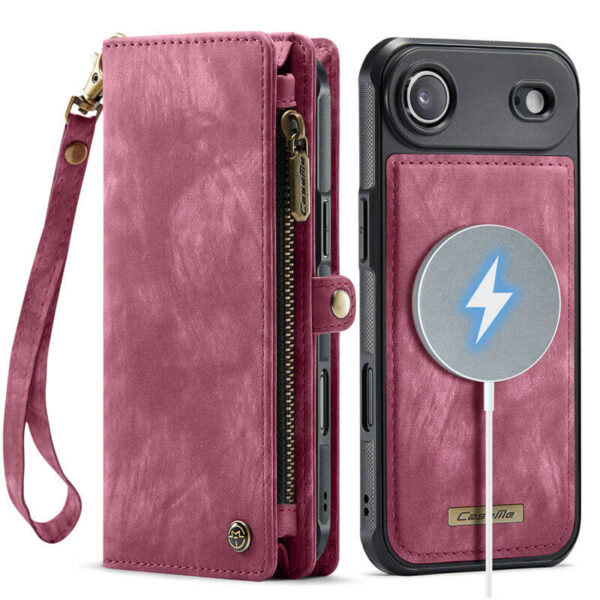Alternative view of CaseMe iPhone Air 2-in-1 Magnetic Wallet Case with MagSafe Wireless Charging, RFID Blocking & Wrist Strap