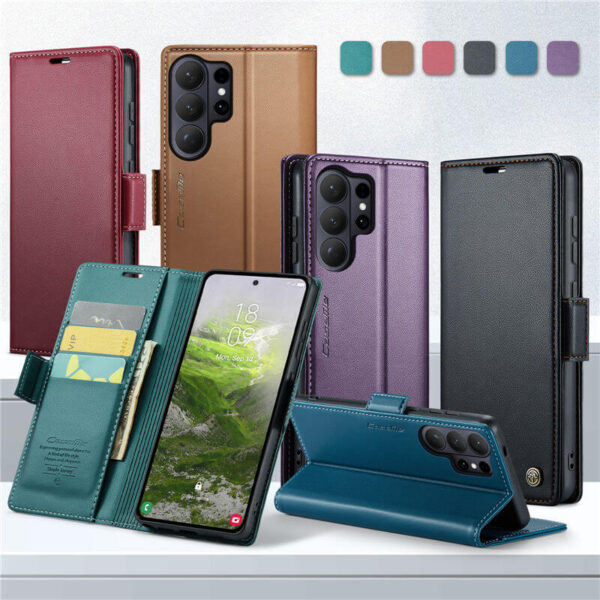 Alternative view of CaseMe Samsung Galaxy S26 Ultra Wallet RFID Blocking Magnetic Buckle Case