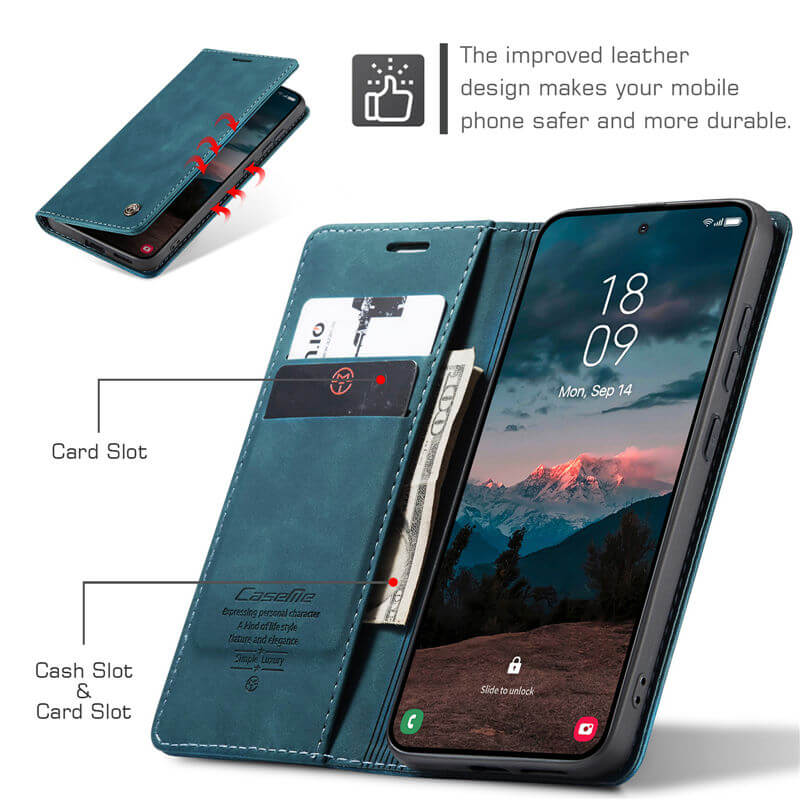 CaseMe Samsung Galaxy S26 Plus Wallet Suede Leather Case - Image 5