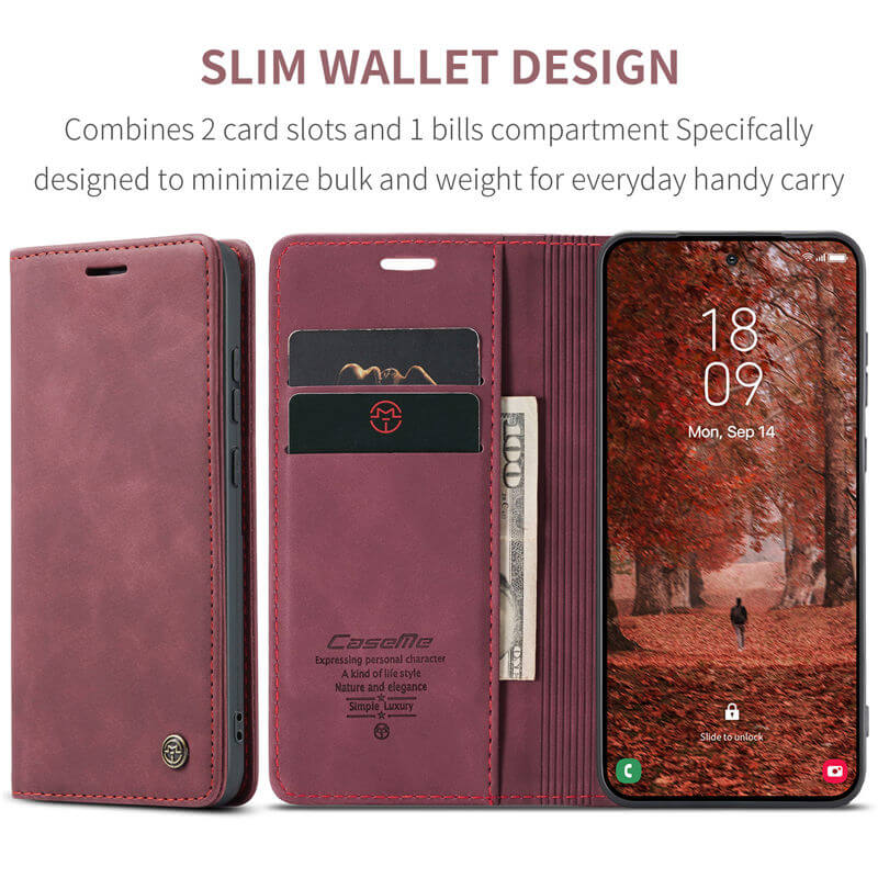 CaseMe Samsung Galaxy S26 Wallet Suede Leather Case