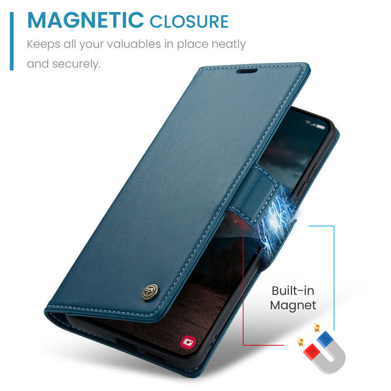 CaseMe Samsung Galaxy S26 Wallet RFID Blocking Magnetic Buckle Case