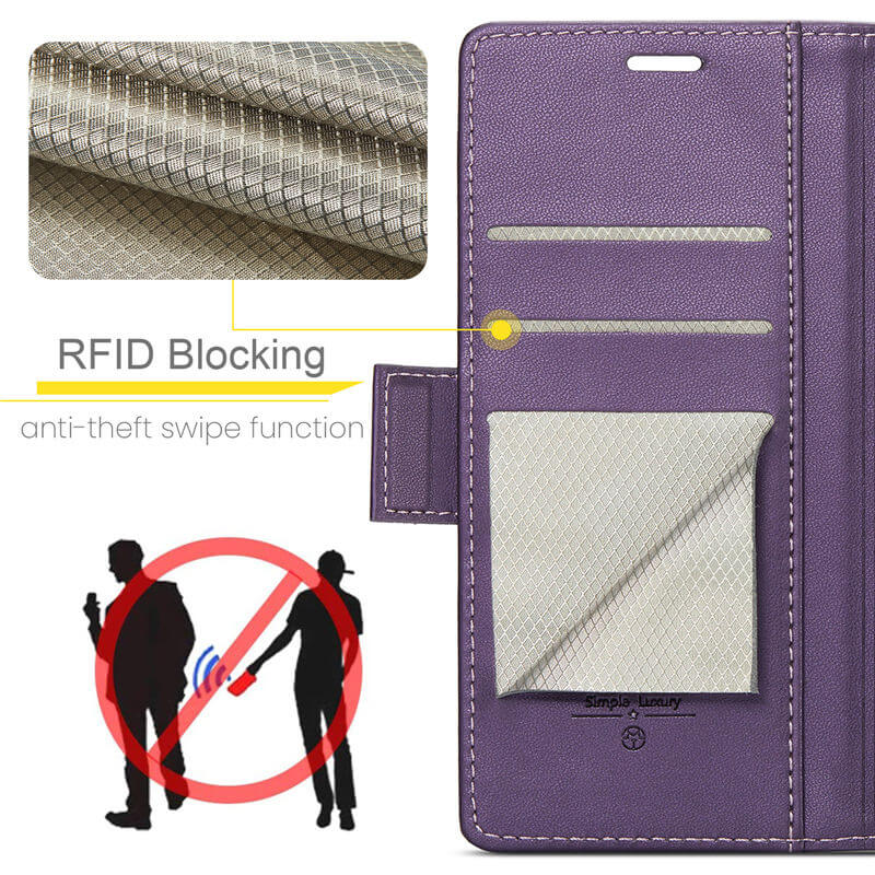 CaseMe Samsung Galaxy S26 Wallet RFID Blocking Magnetic Buckle Case