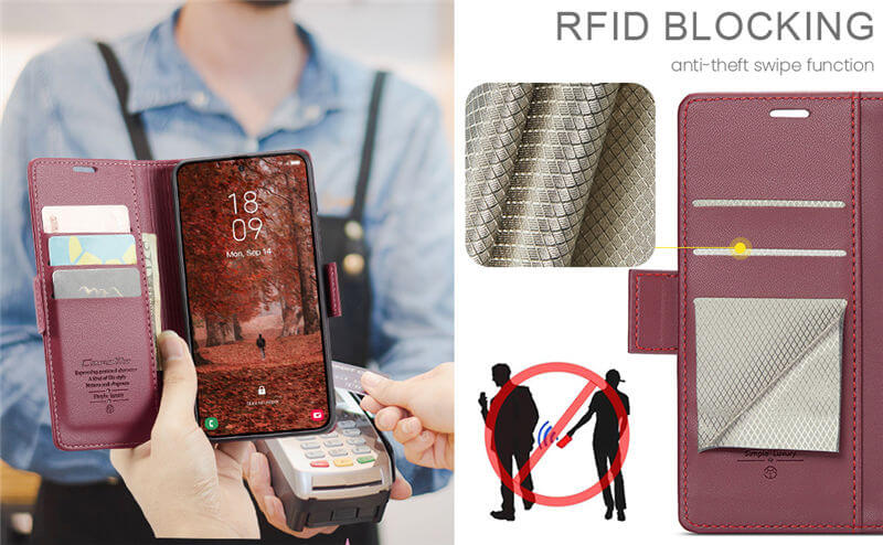 CaseMe Samsung Galaxy S26 Wallet RFID Blocking Case