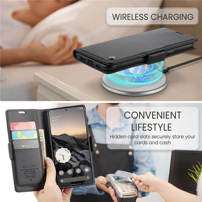CaseMe Google Pixel 10A Wallet RFID Blocking Magnetic Buckle Case