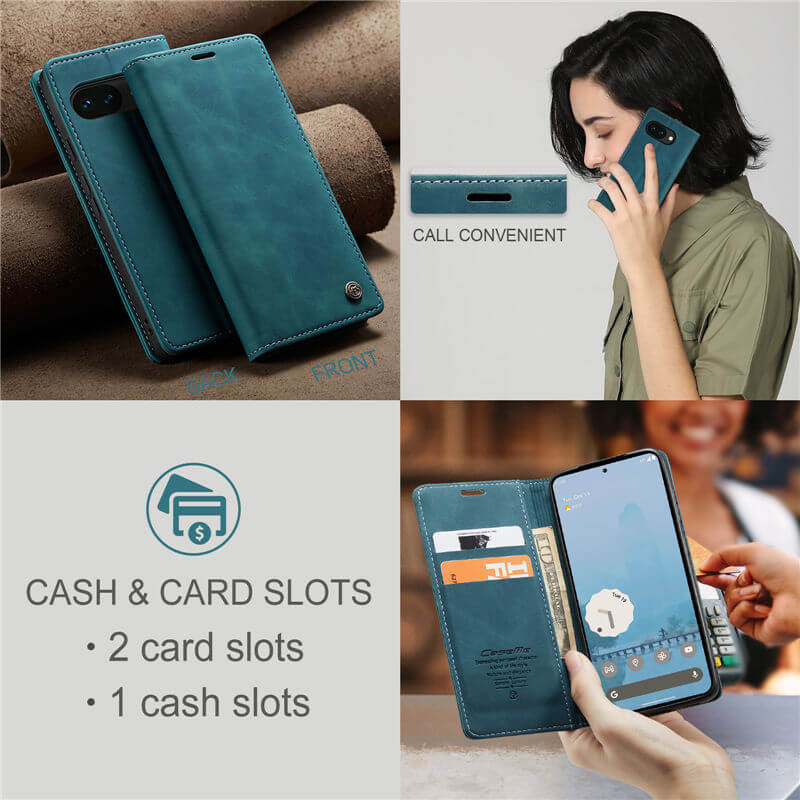 CaseMe Google Pixel 10A Wallet Suede Leather Case