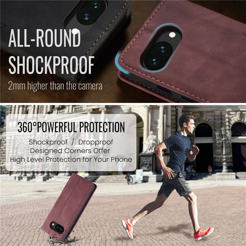 CaseMe Google Pixel 10A Wallet Suede Leather Case