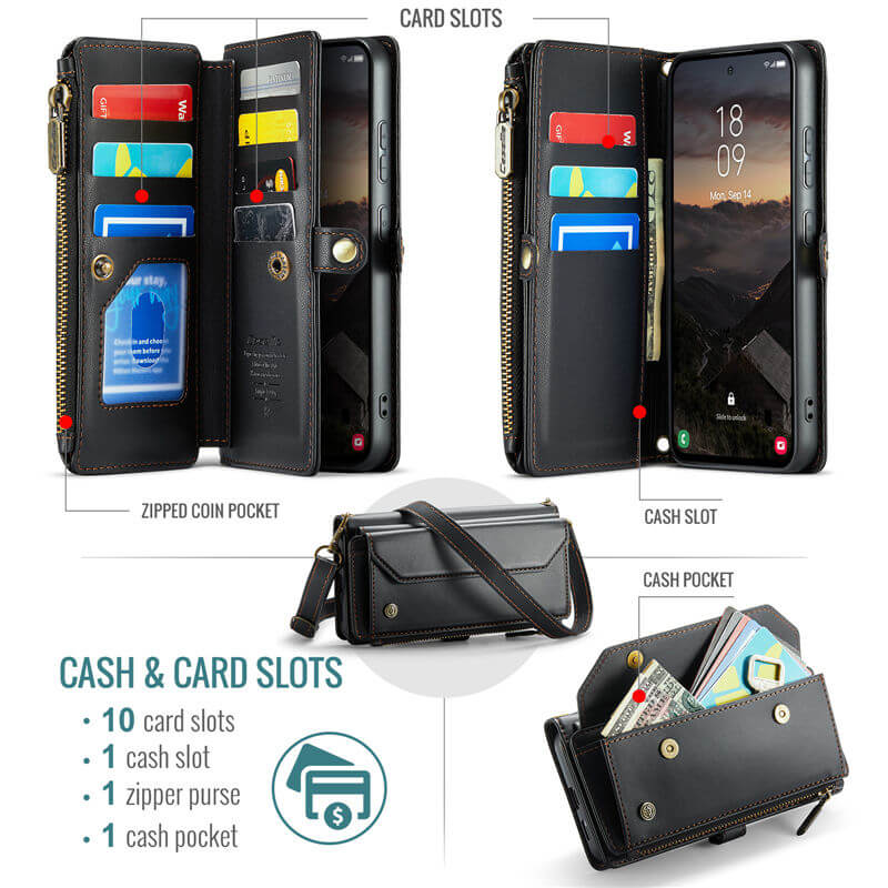CaseMe Samsung Galaxy S26 Plus RFID Wallet Crossbody Case