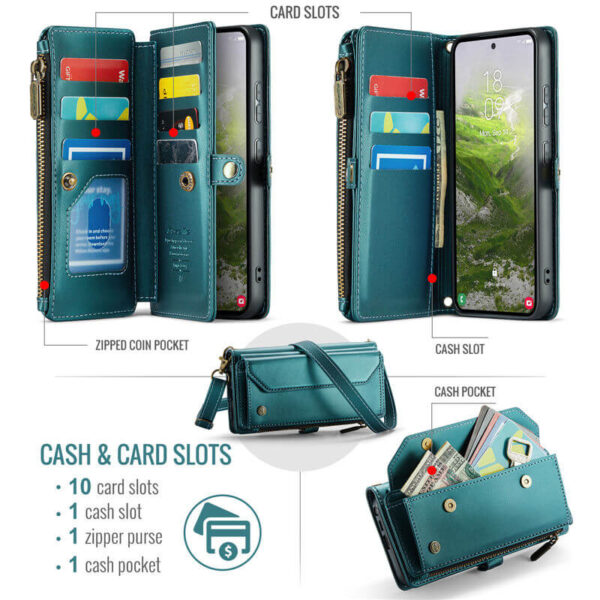 CaseMe Samsung Galaxy S26 Ultra RFID Wallet Crossbody Case with Wireless Charging - Image 5
