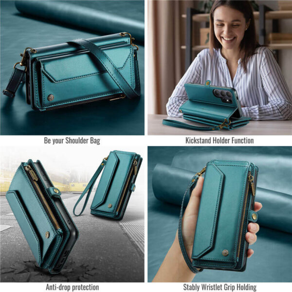 CaseMe Samsung Galaxy S26 Ultra RFID Wallet Crossbody Case with Wireless Charging - Image 10