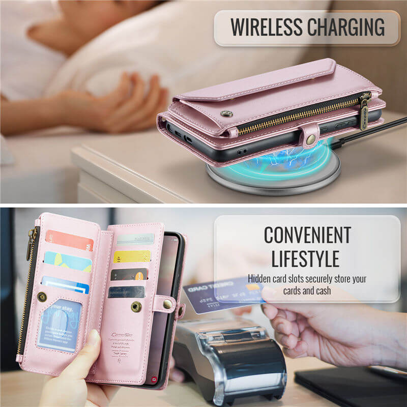CaseMe Samsung Galaxy S26 Ultra RFID Wallet Crossbody Case with Wireless Charging
