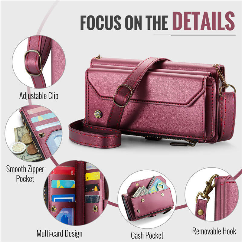 CaseMe Samsung Galaxy S26 Ultra RFID Wallet Crossbody Case with Wireless Charging - Image 8