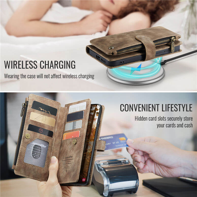 CaseMe Samsung Galaxy S26 Wallet Kickstand Case with Wrist Strap