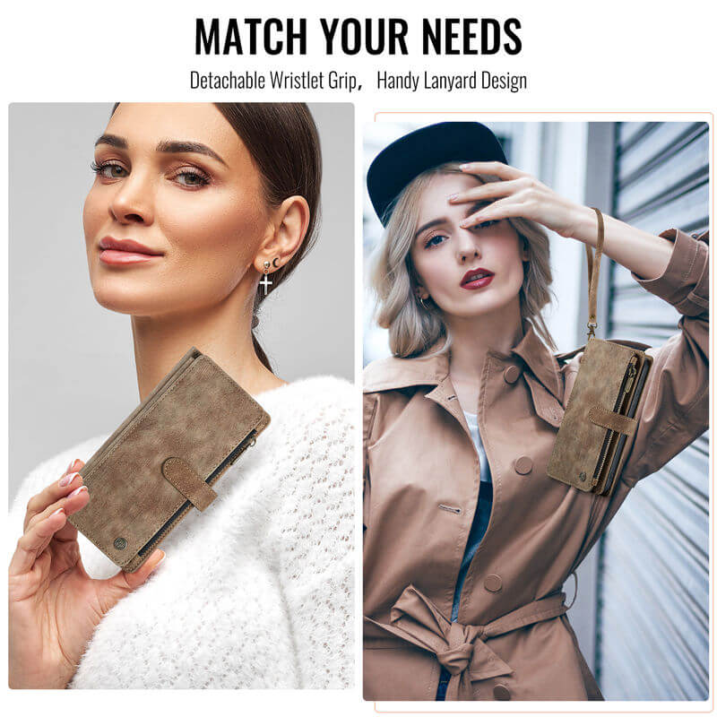 CaseMe Samsung Galaxy S26 Wallet Kickstand Case with Wrist Strap