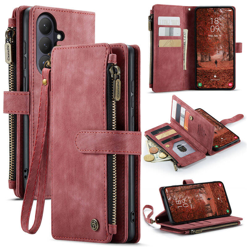 CaseMe Samsung Galaxy S26 Wallet Kickstand Case with Wrist Strap