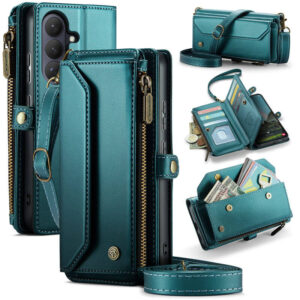 CaseMe Samsung Galaxy S26 RFID Wallet Crossbody Case with Wireless Charging