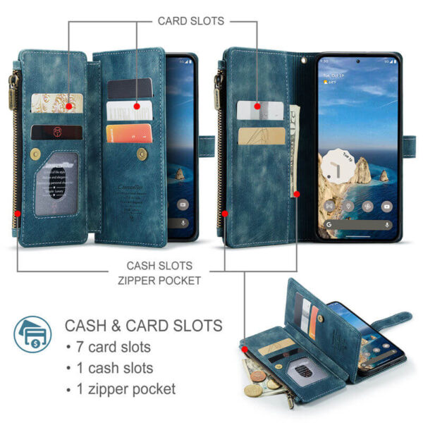 CaseMe Google Pixel 10A Wallet Kickstand Case with Wrist Strap - Image 4