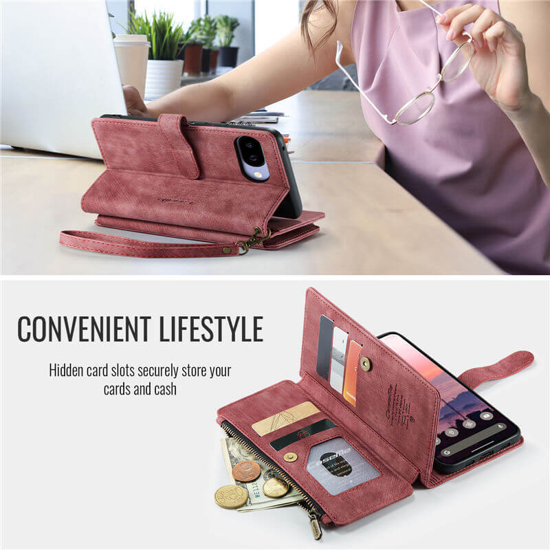 CaseMe Google Pixel 10A Wallet Kickstand Case with Wrist Strap