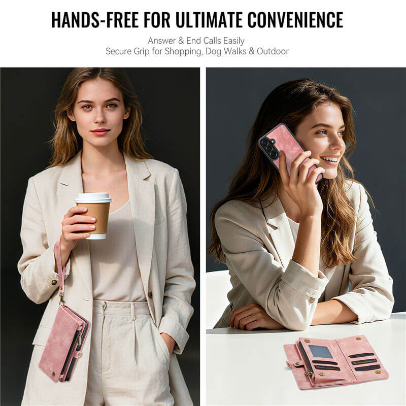 CaseMe Samsung Galaxy A37 2-in-1 Magnetic Wallet Case with Wrist Strap