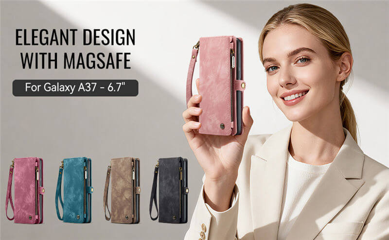 CaseMe Samsung Galaxy A37 2-in-1 Magnetic RFID Wallet Case