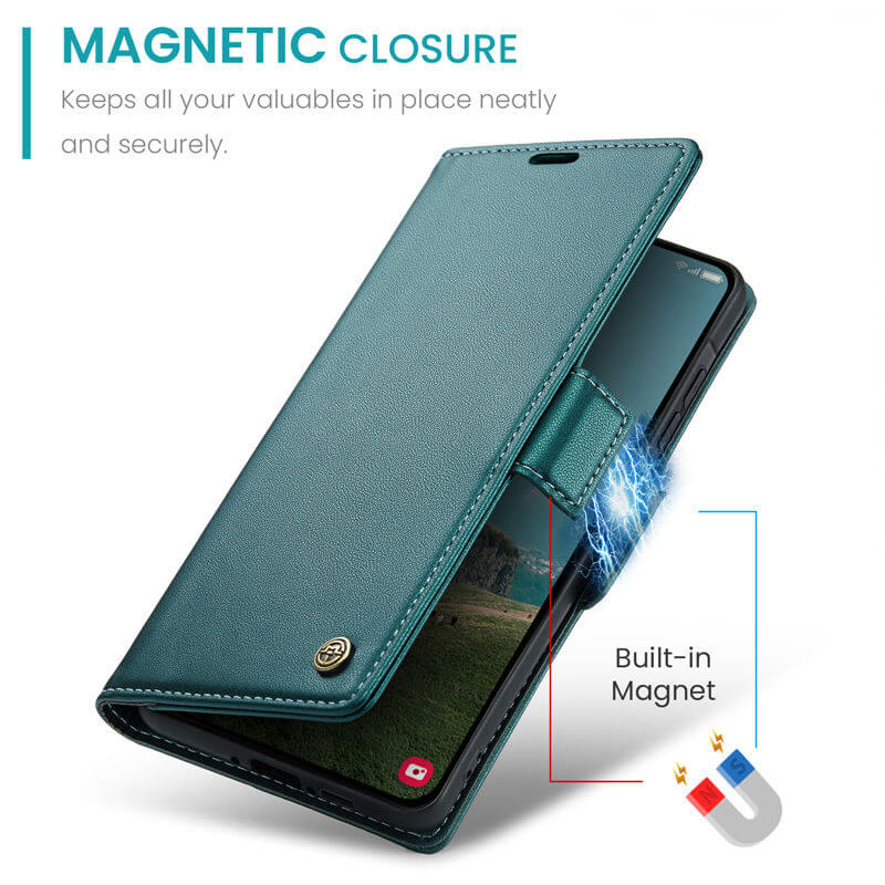 CaseMe Samsung Galaxy A37 Wallet RFID Blocking Magnetic Buckle Case