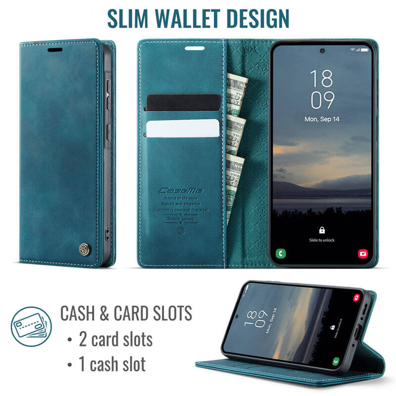 CaseMe Samsung Galaxy A37 Magnetic Wallet Case with RFID blocking