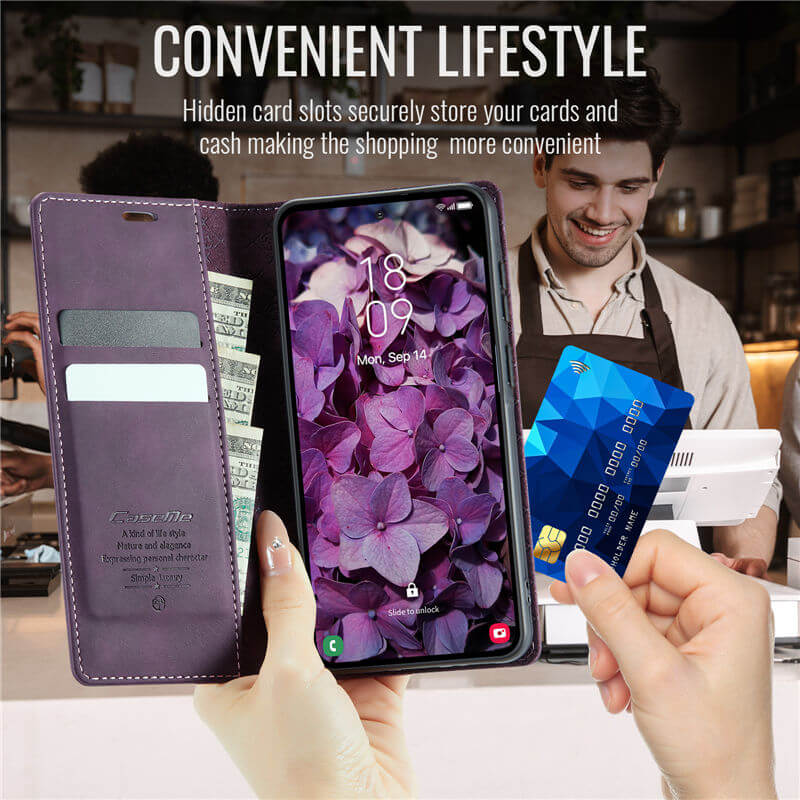 CaseMe Samsung Galaxy A37 Magnetic Wallet Case with RFID blocking