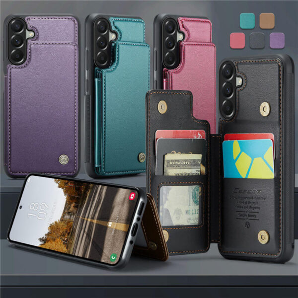 Alternative view of CaseMe Samsung Galaxy A37 RFID Blocking Card Holder Kickstand Case