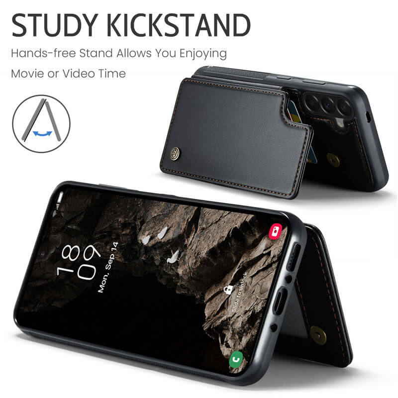CaseMe Samsung Galaxy A37 RFID Blocking Card Holder Kickstand Case
