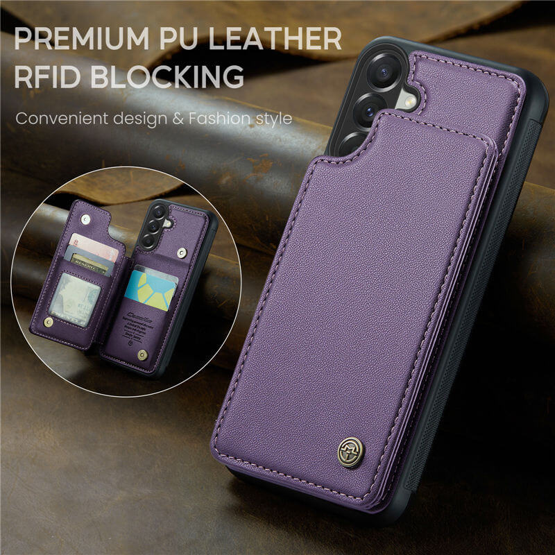 CaseMe Samsung Galaxy A37 RFID Blocking Card Holder Kickstand Case
