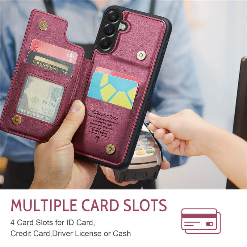 CaseMe Samsung Galaxy A37 RFID Blocking Card Holder Kickstand Case