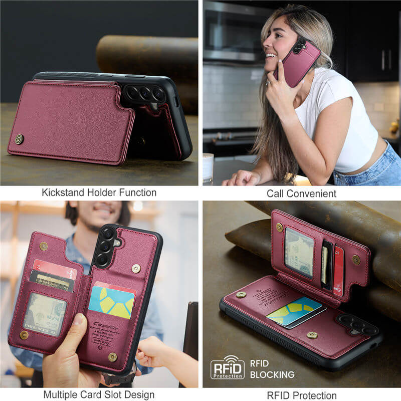 CaseMe Samsung Galaxy A37 RFID Blocking Card Holder Kickstand Case - Image 9