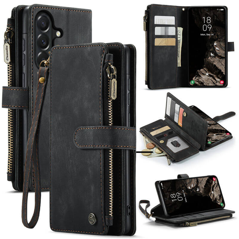 CaseMe Samsung Galaxy A37 Wallet Kickstand Case with Wrist Strap