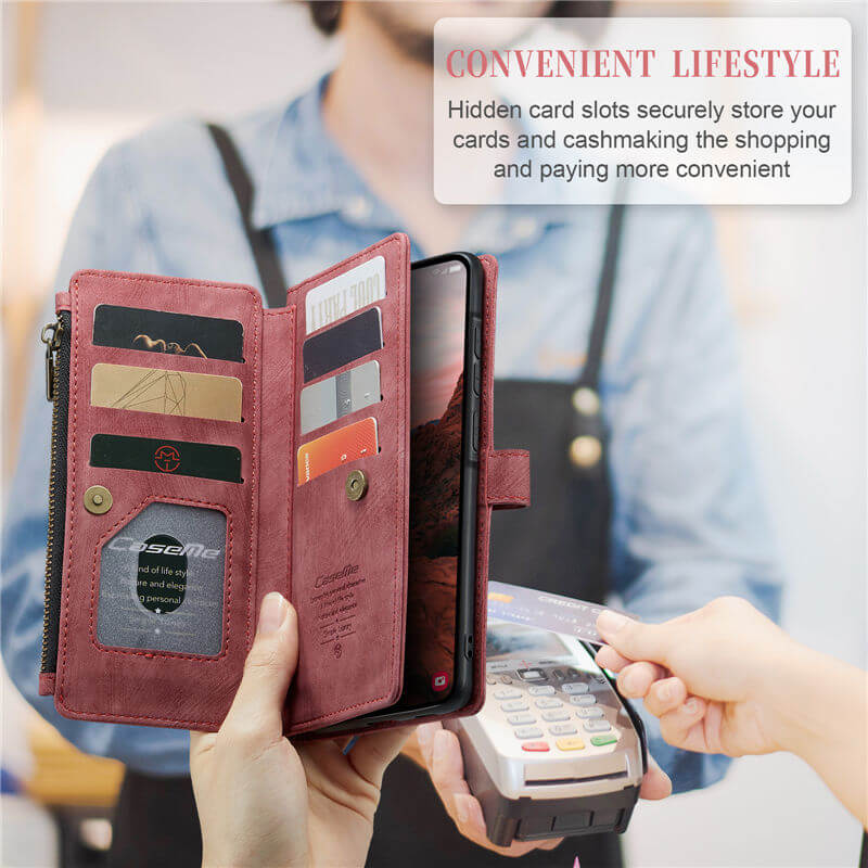 CaseMe Samsung Galaxy A37 Wallet Kickstand Case with Wrist Strap