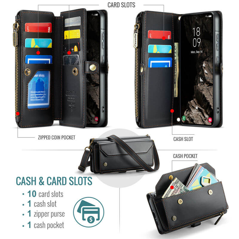 CaseMe Samsung Galaxy A37 Crossbody RFID Blocking Wallet Case