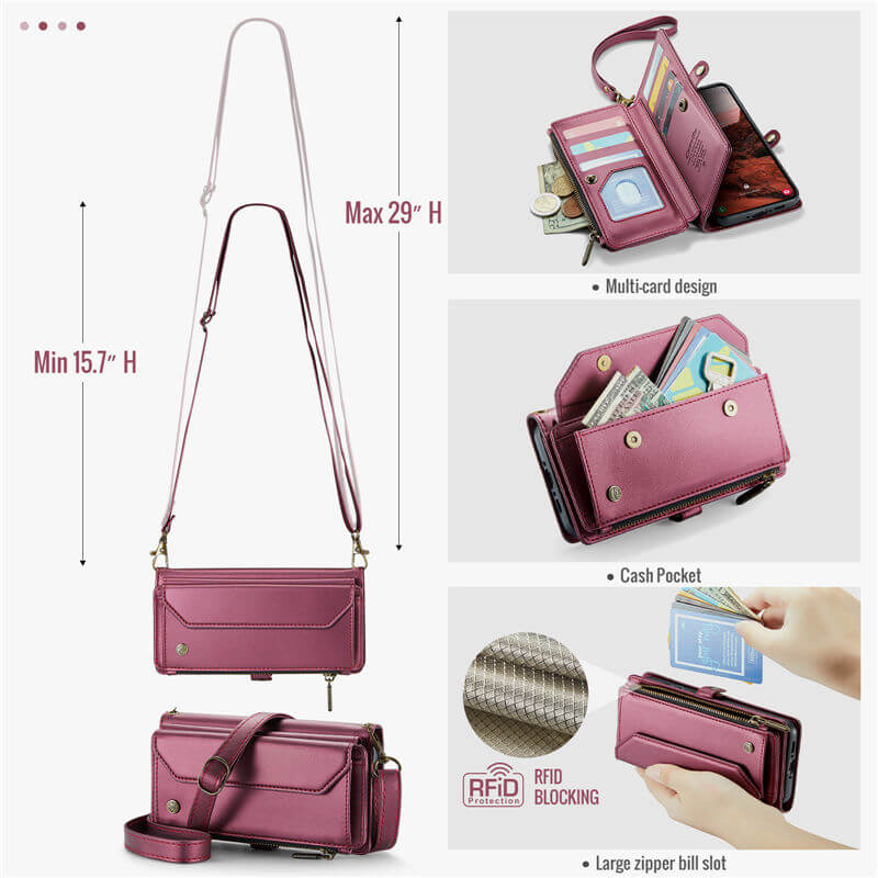 CaseMe Samsung Galaxy A37 Crossbody RFID Blocking Wallet Case - Image 4