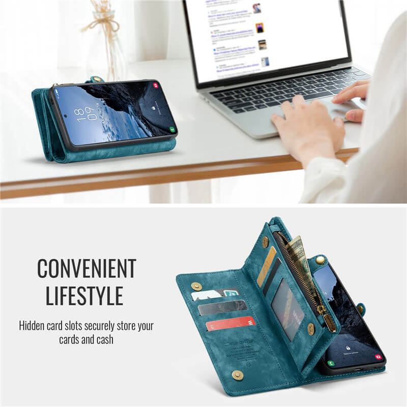 CaseMe Samsung Galaxy A57 2-in-1 Magnetic Wallet Case with Wrist Strap