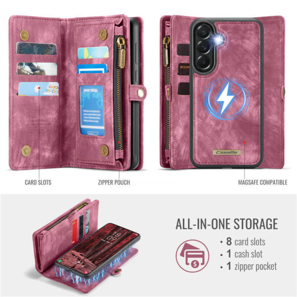 CaseMe Samsung Galaxy A57 2-in-1 Magnetic Wallet Case with Wrist Strap - Image 4