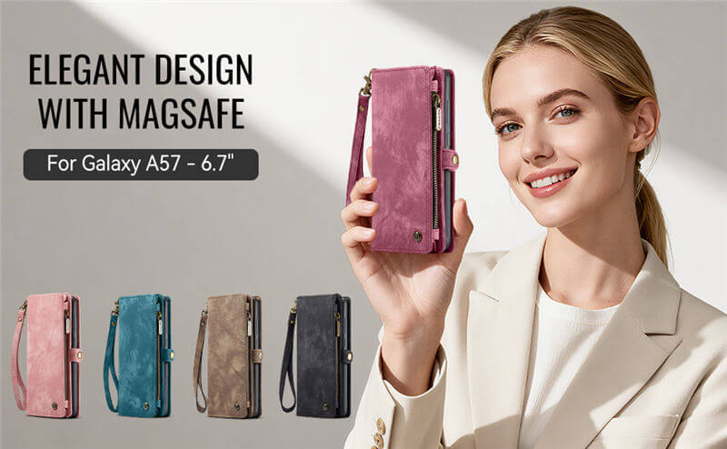 CaseMe Samsung Galaxy A57 2-in-1 Magnetic RFID Wallet Case