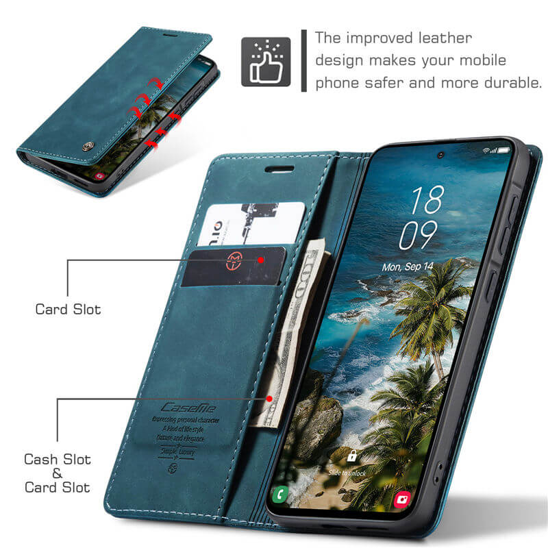 CaseMe Samsung Galaxy A57 Wallet Suede Leather Case - Image 5
