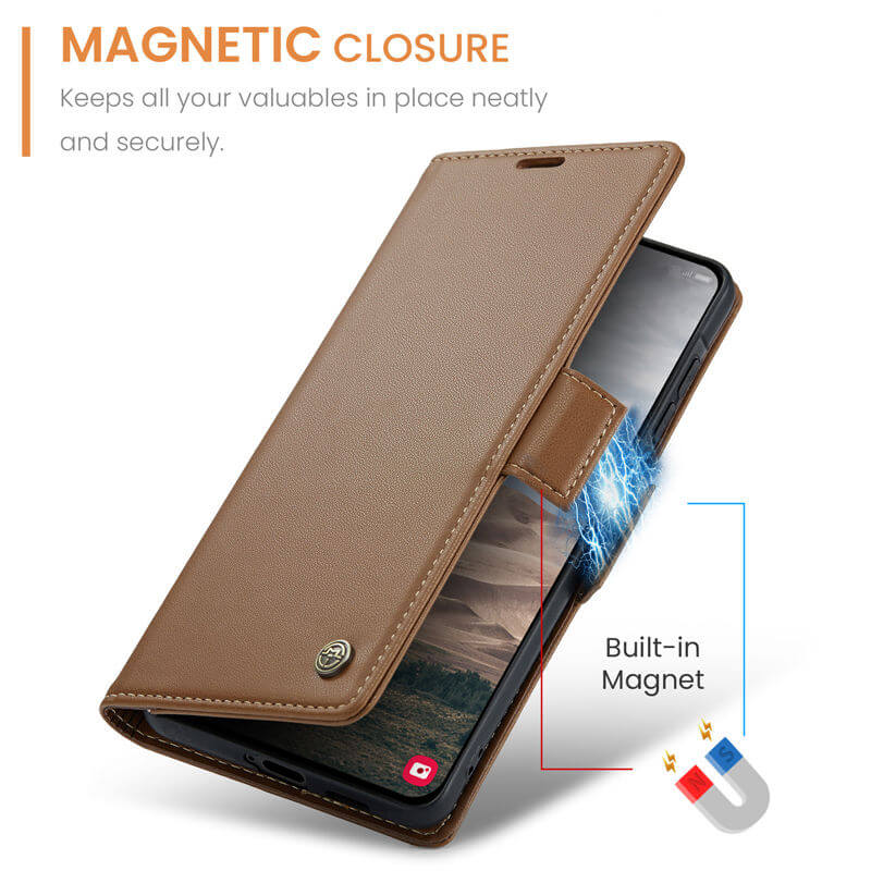 CaseMe Samsung Galaxy A57 Wallet RFID Blocking Magnetic Buckle Case