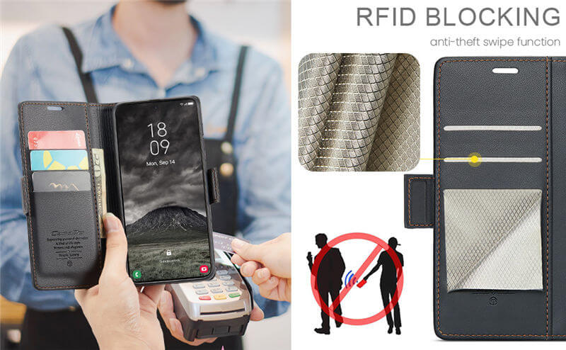 CaseMe Samsung Galaxy A57 Wallet RFID Blocking Case
