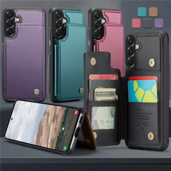 Alternative view of CaseMe Samsung Galaxy A57 RFID Blocking Card Holder Kickstand Case