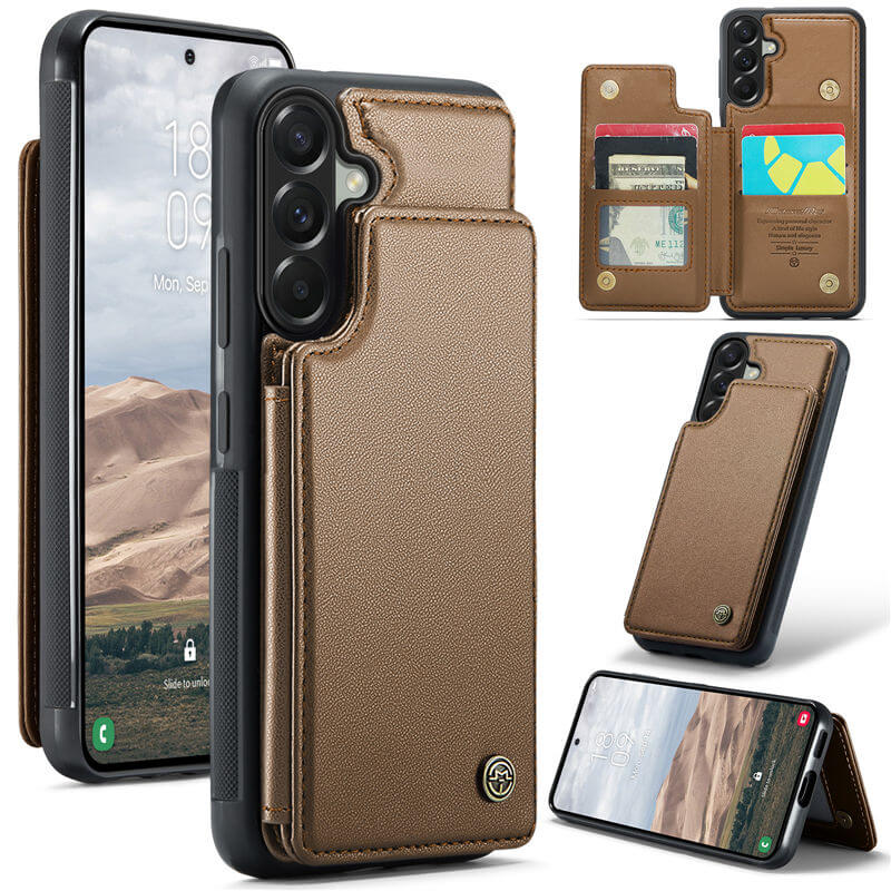 CaseMe Samsung Galaxy A57 RFID Blocking Card Holder Kickstand Case