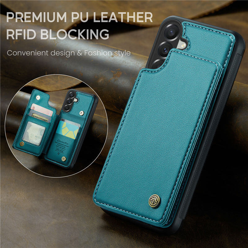 CaseMe Samsung Galaxy A57 RFID Blocking Card Holder Kickstand Case