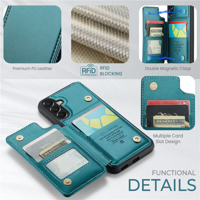 CaseMe Samsung Galaxy A57 RFID Blocking Card Holder Kickstand Case - Image 8